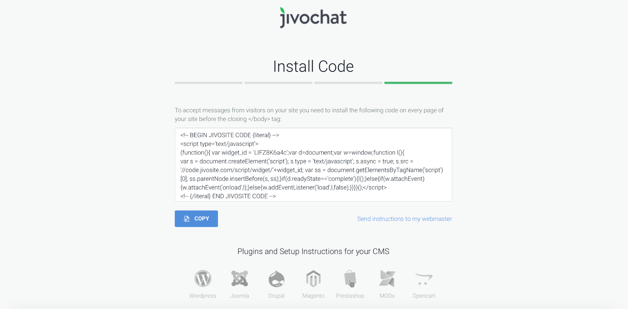 jivochat installation code